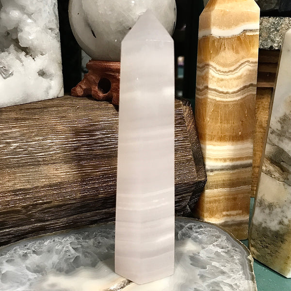 Pink Mangano Calcite Tower