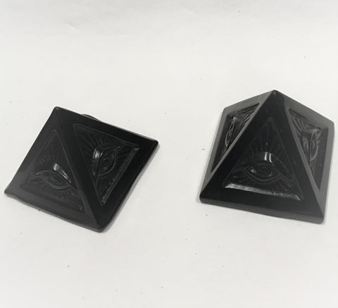 Eye of Providence Obsidian Pyramid Carving