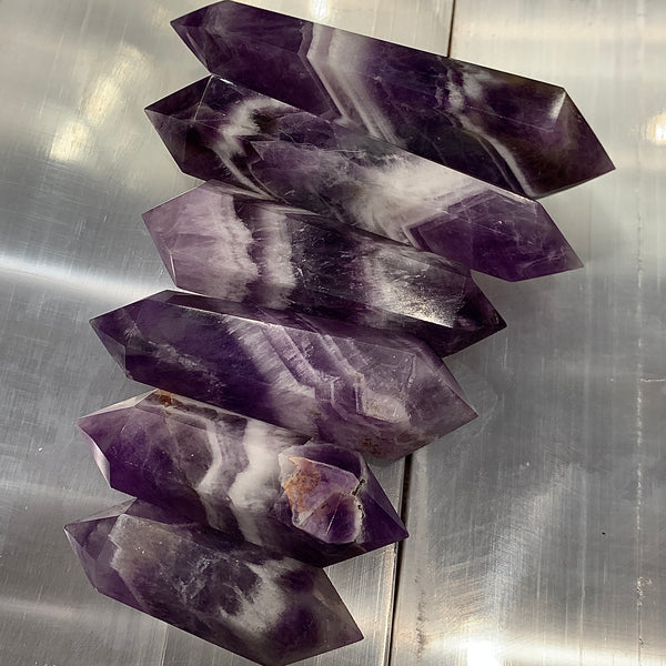 Chevron Amethyst Double Terminated Wand