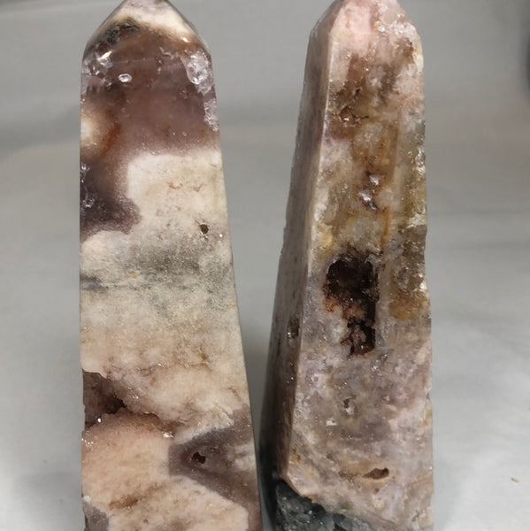 Pink Amethyst Obelisk Tower with Druzy from Argentina