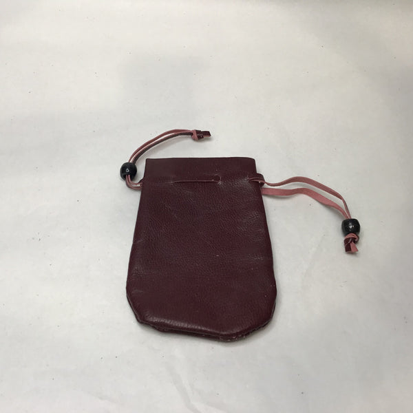 Leather Mojo Pouch with Drawstring Closure