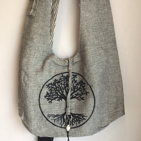 Tree of Life Grey Sling Bag