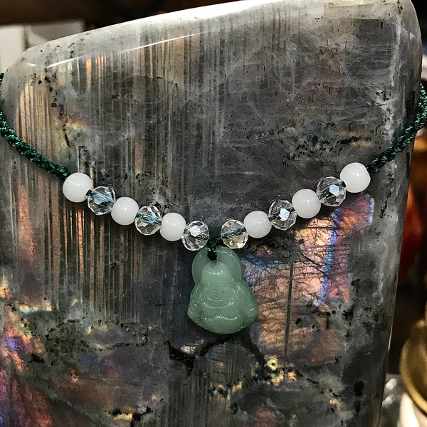 Jade Buddha Dangle Dark Green Bracelet