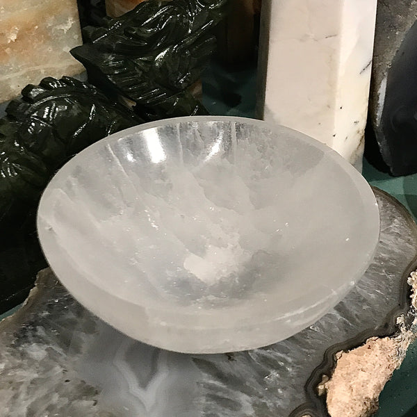 Triquetra Carved 3.5 Inch Selenite Bowl