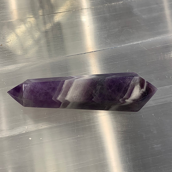 Chevron Amethyst Double Terminated Wand