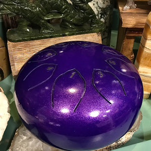 7 Inch Purple Finger Drum with Striker and Carrying Case