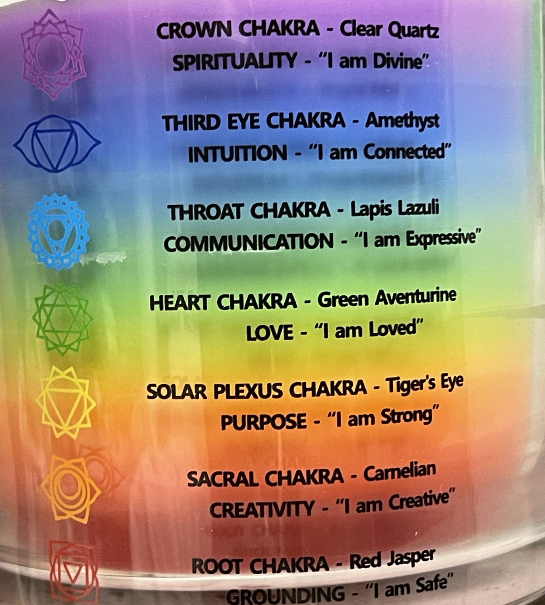 Chakra Crystal Candle 7 color with Crystals