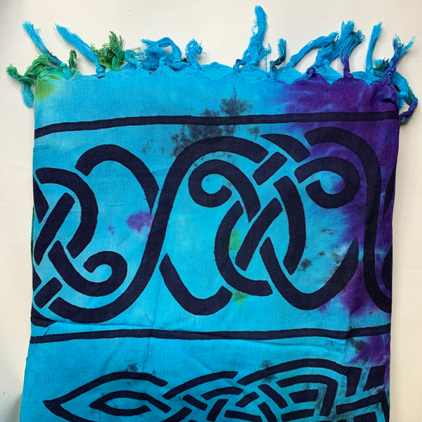 Triquetra Tie Dye Altar Cloth/Sarong 48x18