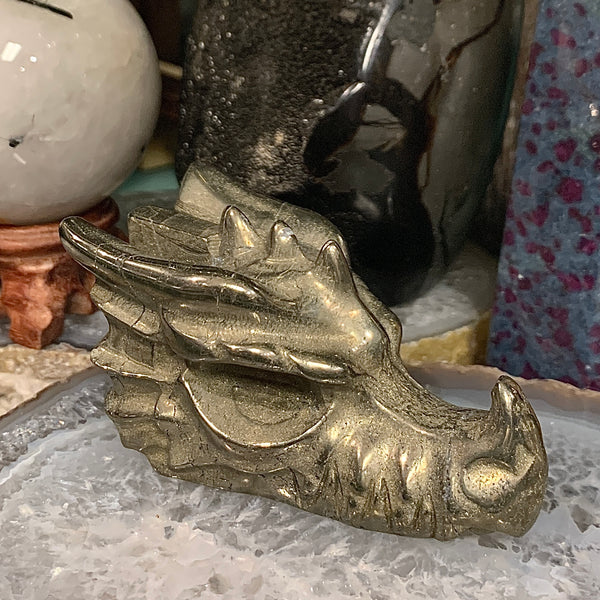 Pyrite Dragon Carving