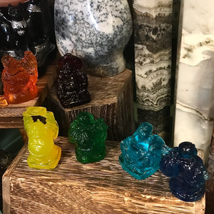 Jewel Tone Resin Buddha Statue