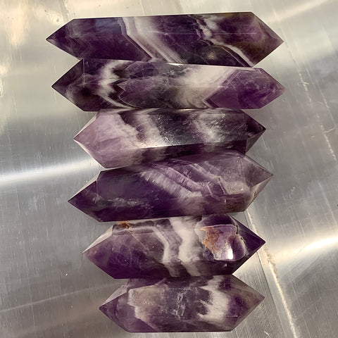 Chevron Amethyst Double Terminated Wand