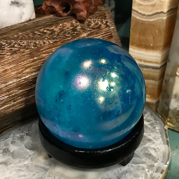 Aqua Aura Quartz Sphere