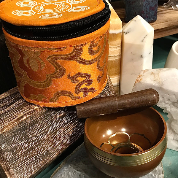 Chakra Singing Bowl with Brocade Carrying Case