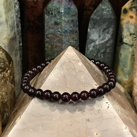 Garnet 6mm Stretch Bracelet