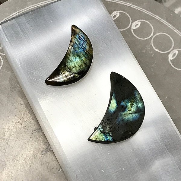 Labradorite Crescent Moon Carving