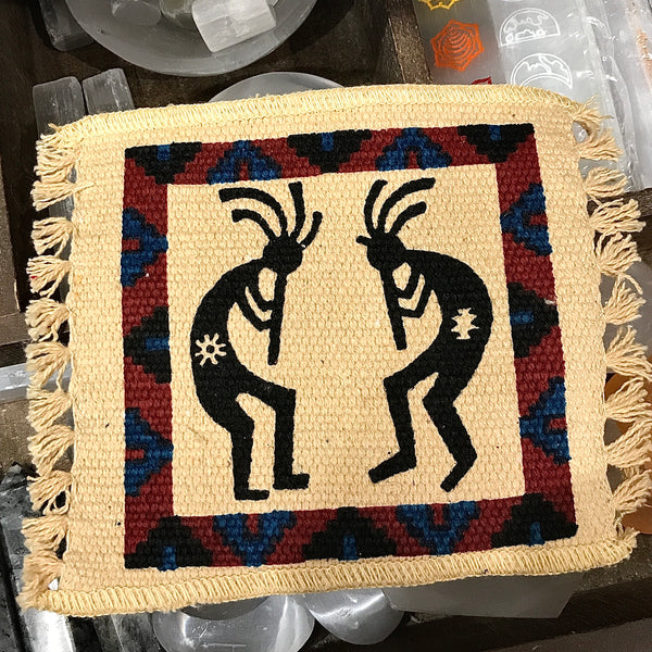 Kokopelli Mini Weaved Mat 5x6 Inches