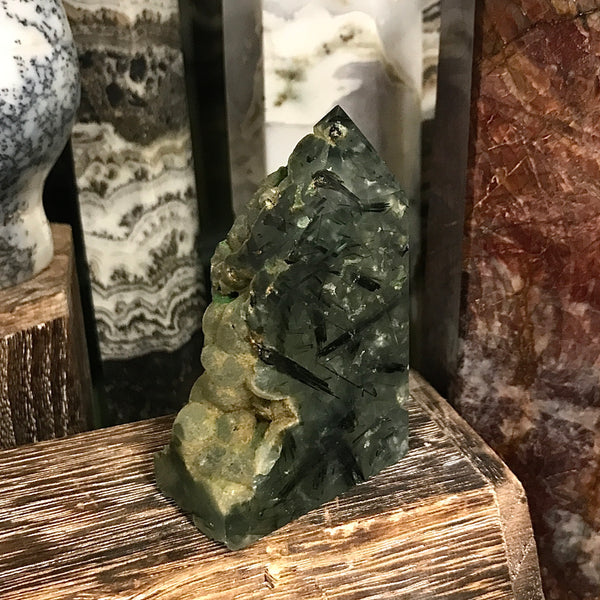 Prehnite with Epidote Botryoidal Tower