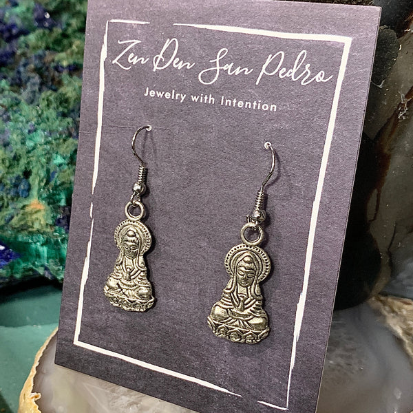 Buddha Silver Plate Earrings