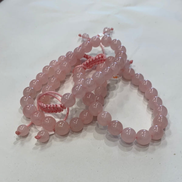 Macrame Closure Rose Quartz Bracelet