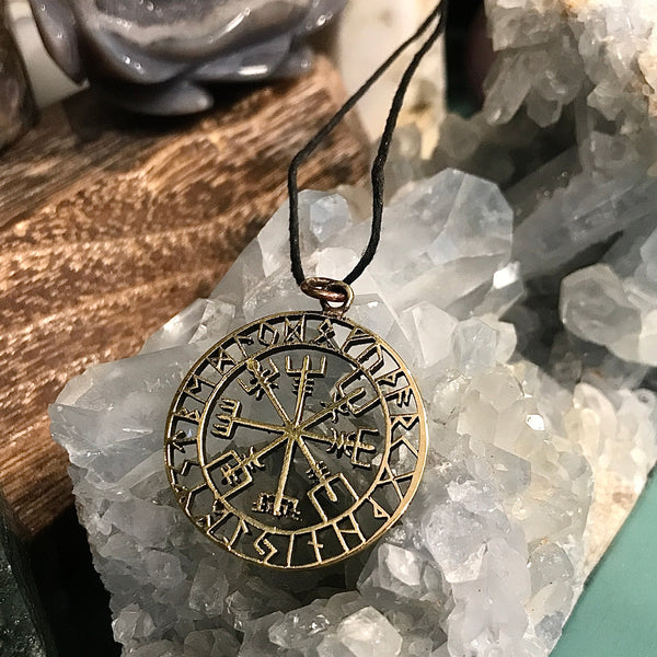 Helm of Awe Bronze Pendant Necklace