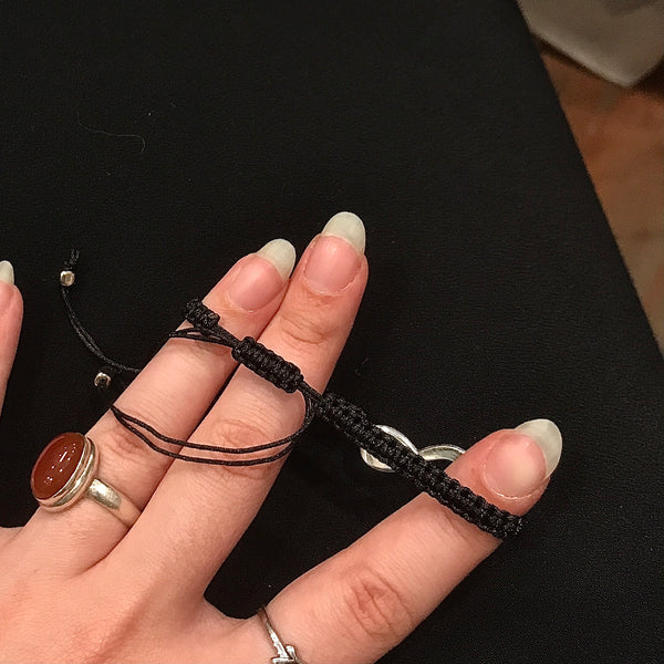 Infinity Macrame Black Adjustable Bracelet