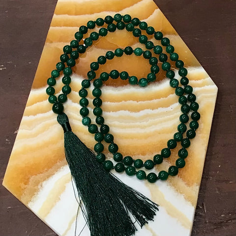 Green Aventurine (Dark) 108 Bead Mala Necklace