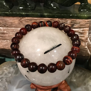 Red Tiger Eye 8mm Stackable Bracelet by Zen Den San Pedro