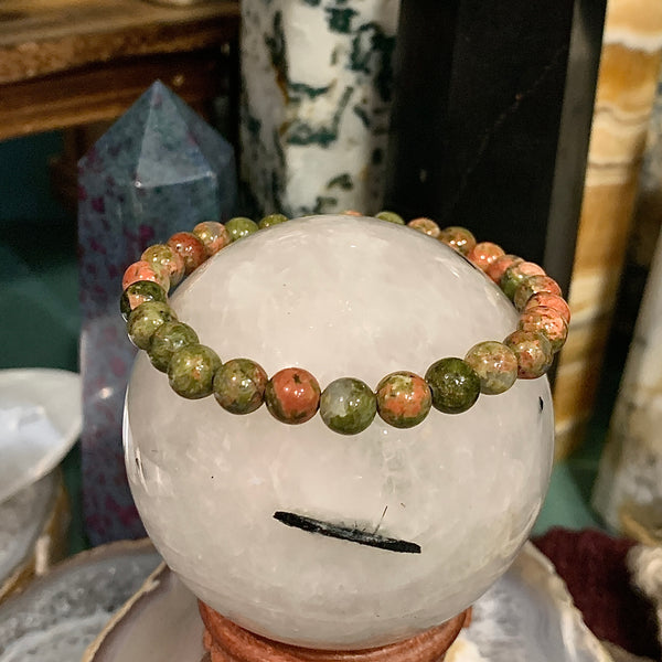 Unakite 6mm Stackable Bracelet