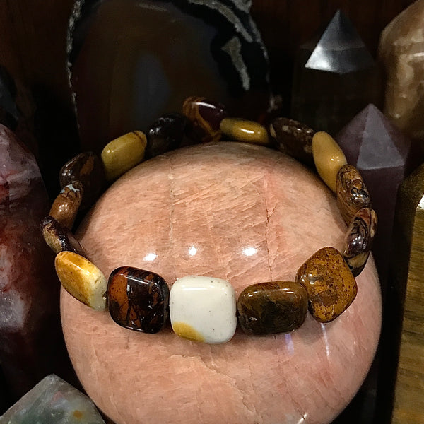 Mookaite Square Stackable 12mm Bracelet