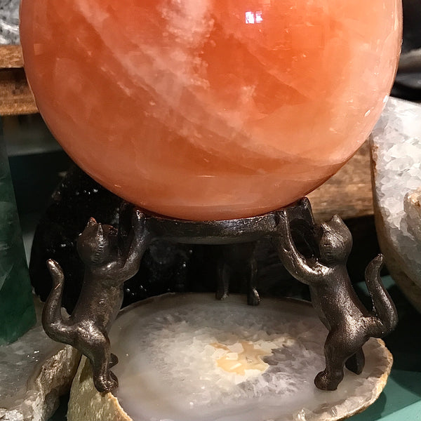 Three Cats Sphere and Candle Holder