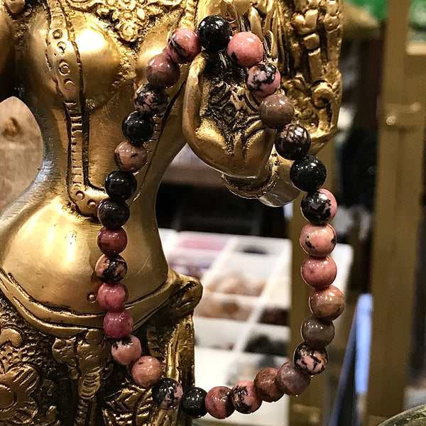 Rhodonite 6mm Stackable Bracelet