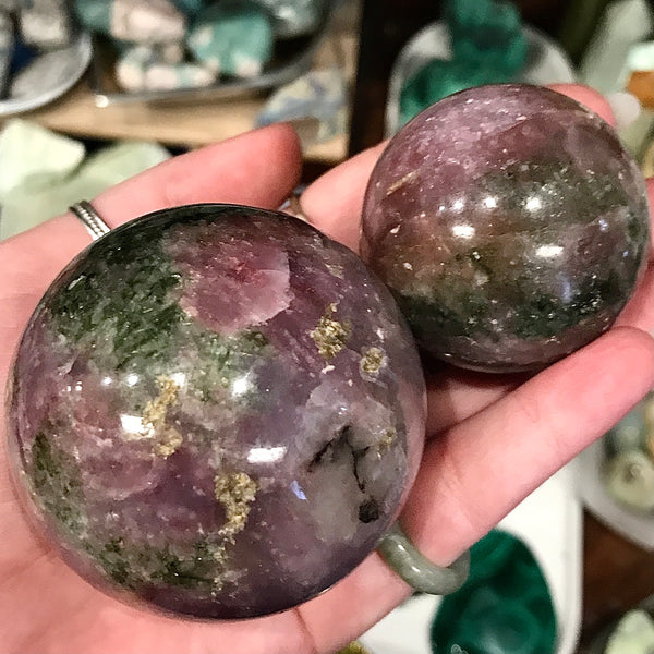 Pink and Green Tourmaline Generator Sphere