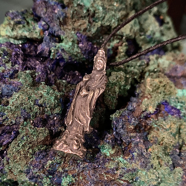 Quan Yin Pewter Pendant Necklace