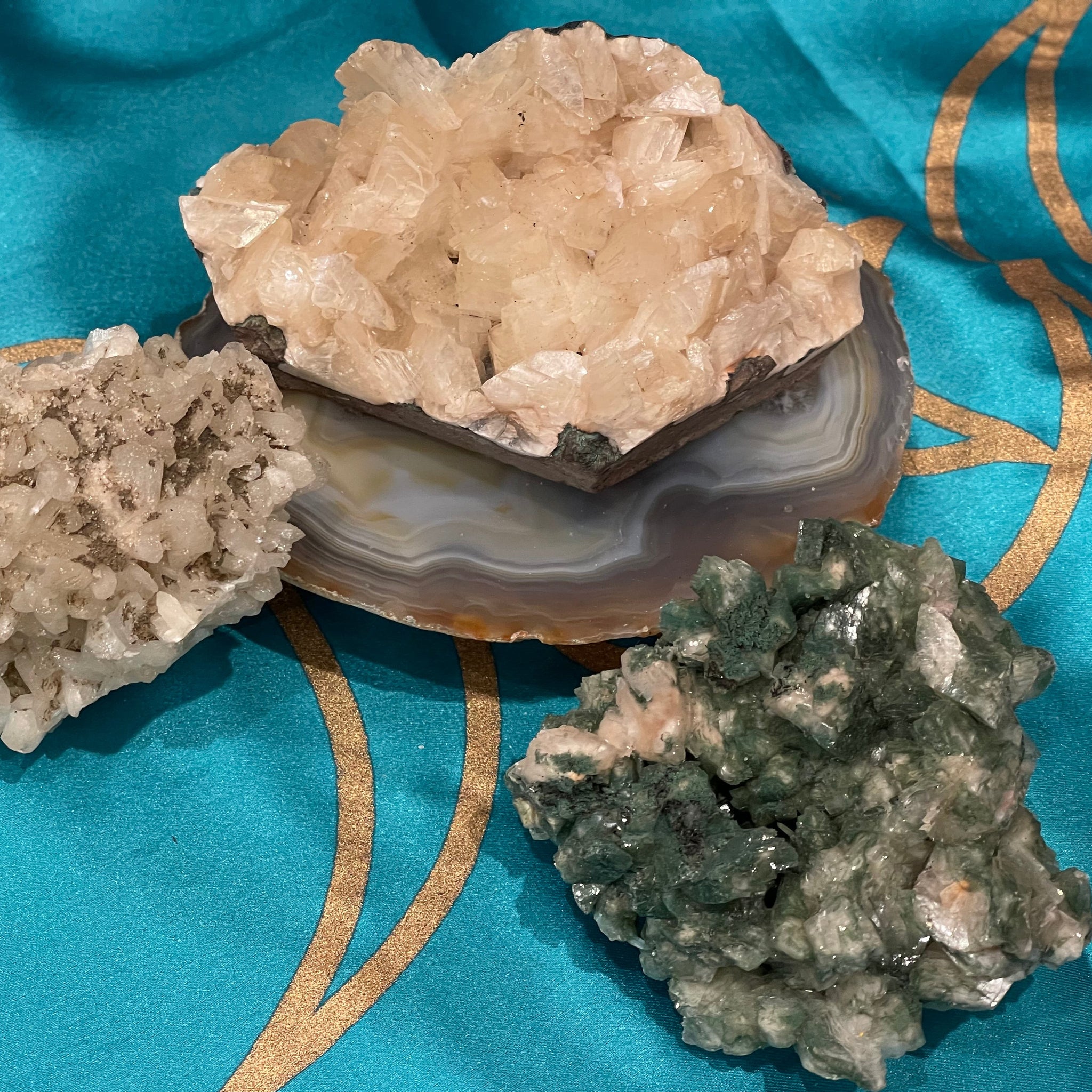 Apohpylite Freeform Cluster Assorted and Intuitively Chosen 3 to 4 inch Size From India
