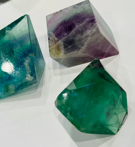 Fluorite Carved Freeform Abstract Shapes