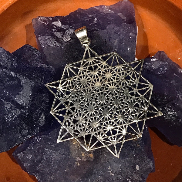 72 Point Star Silver Finish Pendant