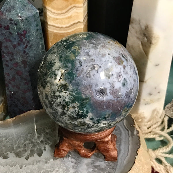 Dreamy Ocean Jasper Sphere