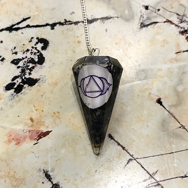 Chakra Orgone Pendulum on Silver Chain