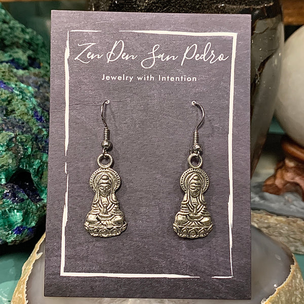 Buddha Silver Plate Earrings