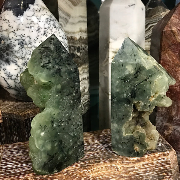 Prehnite with Epidote Botryoidal Tower