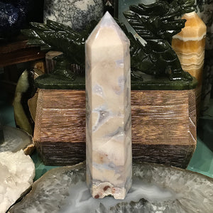 Blue Flower Agate Tower