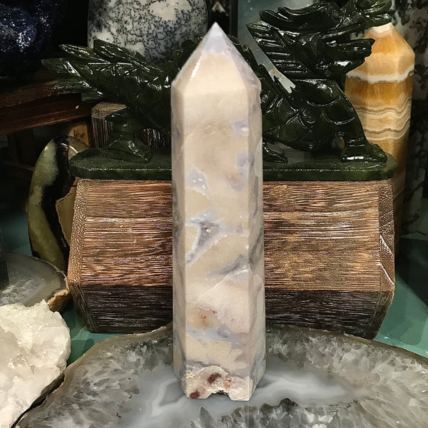 Blue Flower Agate Tower