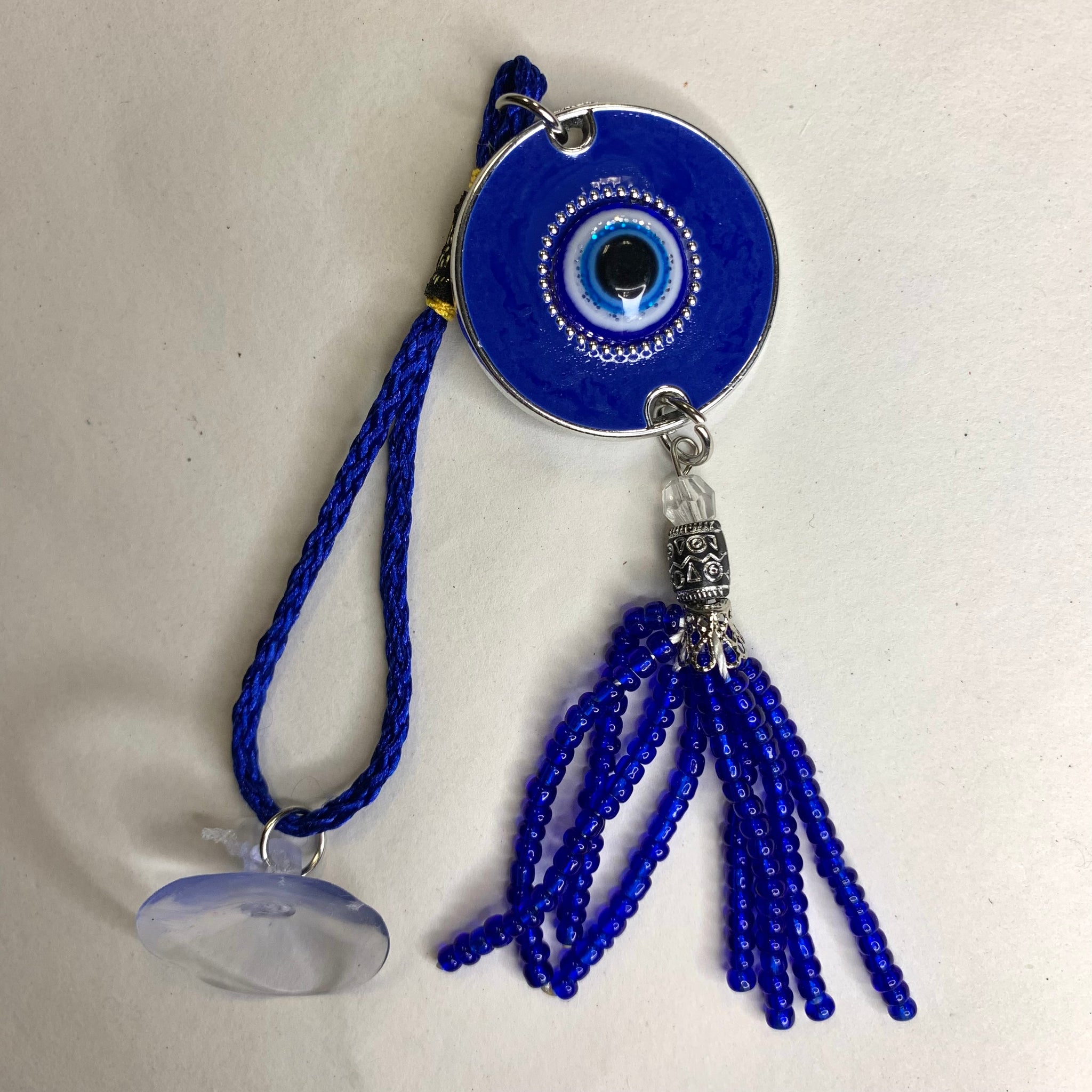 Evil Eye with Bead Tassel Window Hanging