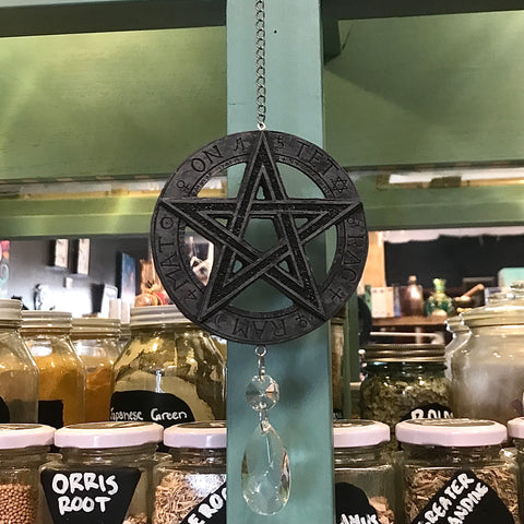 Pentagram Dreamcatcher with Crystal