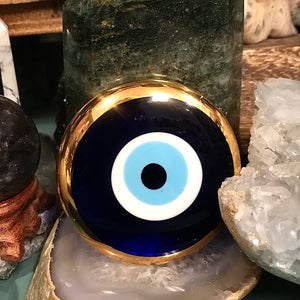 Evil Eye Housewarming Gift Round Blown Glass Undrilled