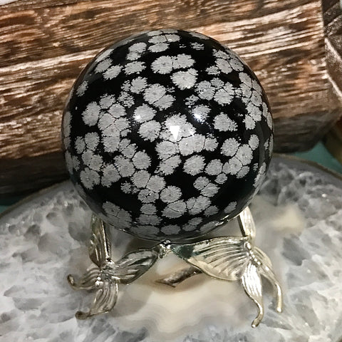 Snowflake Obsidian Sphere 45 mm