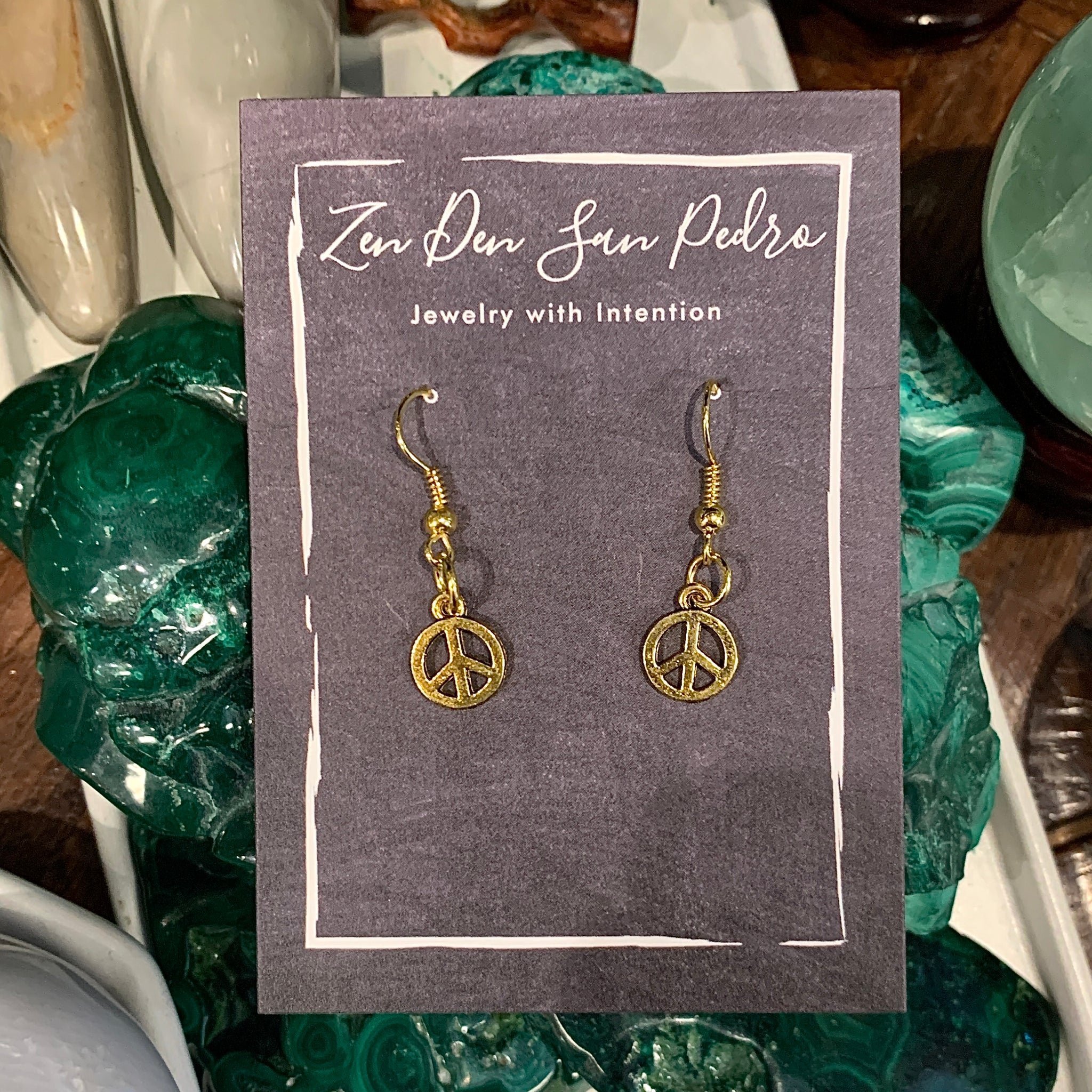 Peace Gold Plate Earrings