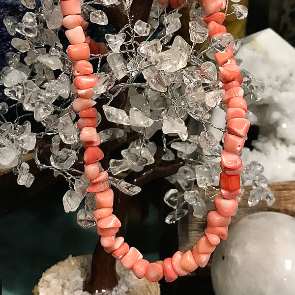 Pink Coral Necklace 17 inch