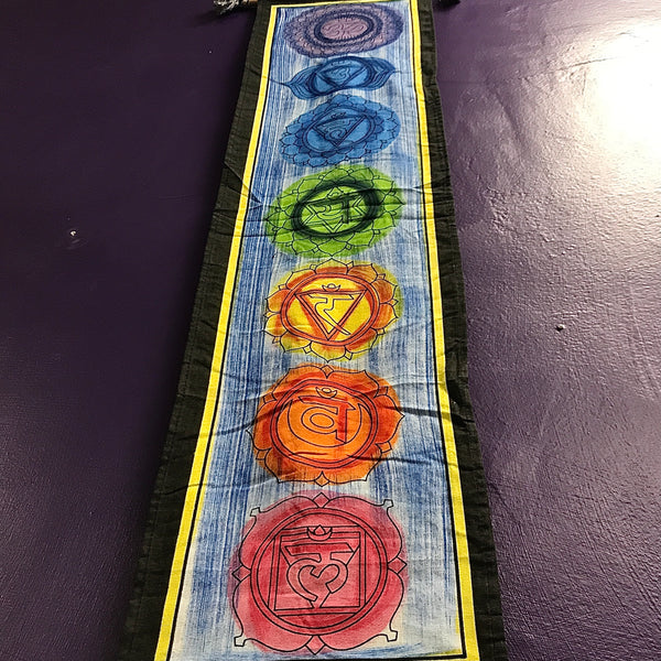 7 Chakra Vertical Scroll Style Banner 10.5” by 40”