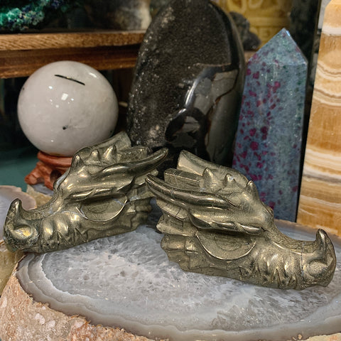 Pyrite Dragon Carving